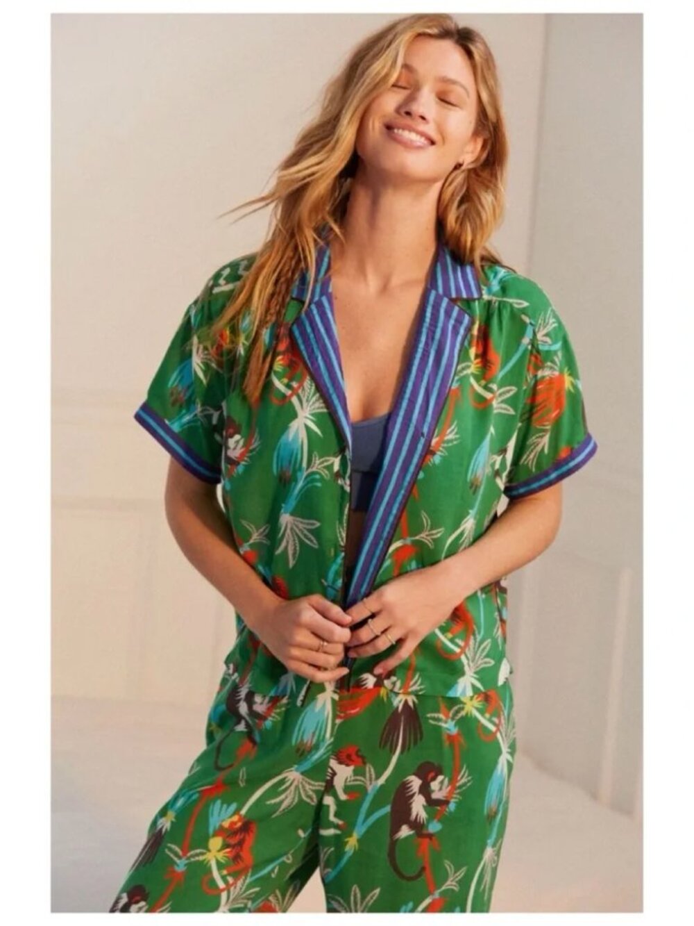 Claire Collin for Anthropologie  Tropical Print Pajama Set